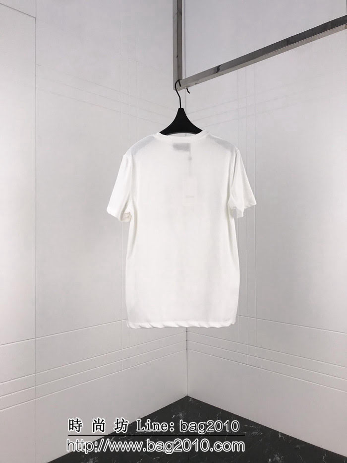 GUCCI古馳 19ss早春新款 燙金亮片LOGO 雙股絲光棉 白色短袖 情侶款 ydi1969